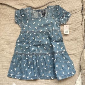 Baby Gap Girls 18-24M Denim Floral Dress
